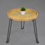 Table d'appoint ronde en bois et rotin, table pliable avec trépied en métal, plateau rond en rotin, style bohème, table basse chic, table d'appoint (hauteur 17,7 po, motif en tricot quadrillé)