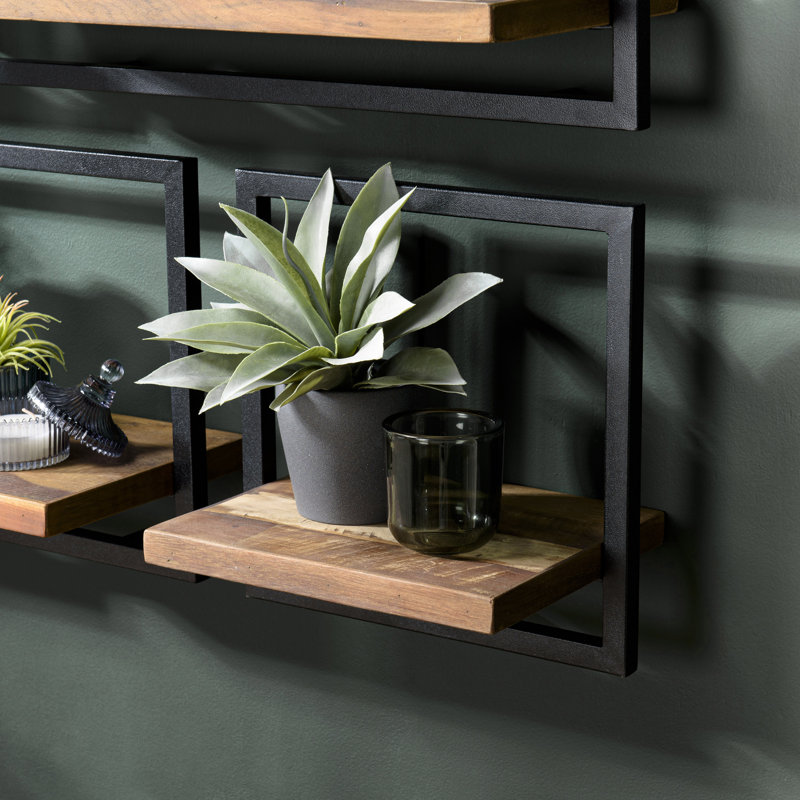 Mccombs Teak Solid Wood Floating Shelf, 35cm H x 35cm W x 25.3cm D