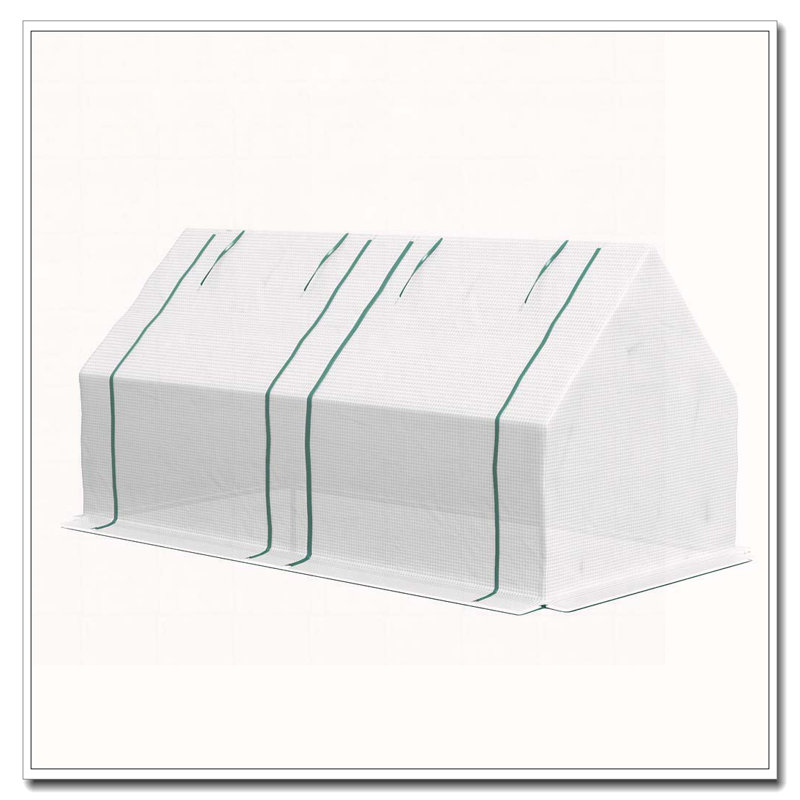 Outsunny 6' x 3' x 3' Portable Greenhouse, Garden Green House with 2 PE/Plastic Covers, Steel Frame and 2 Roll Up Windows, Clear
