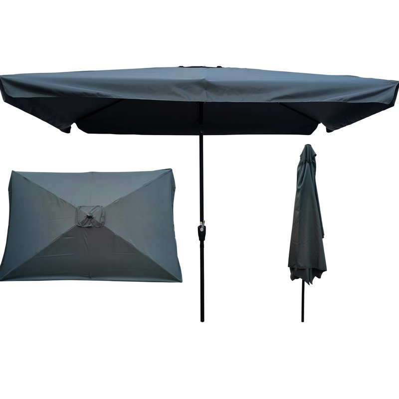 Parasol de piscine 10X6.5Ft - Eau, nervures, ombre de jardin grise, ventilé pour la circulation de, Gray