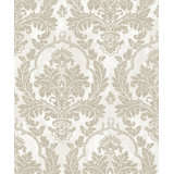 Cottage Chic Cottage Chic Large Damask Italian Vinyl on Non-woven 33' L x 21" W Wallpaper Roll