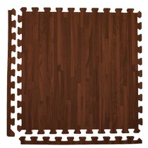 HOMCOM Wood Grain Floor Mats, Interlocking EVA Foam Mats Tiles with  Borders, Puzzle Exercise Mat for Home and Fit Equipment, Pack of 25 Tiles