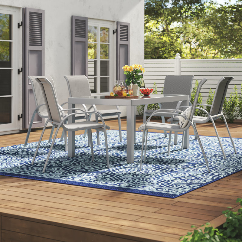 Ashmun 6 - Person Patio Dining Set with Rectangular Table
