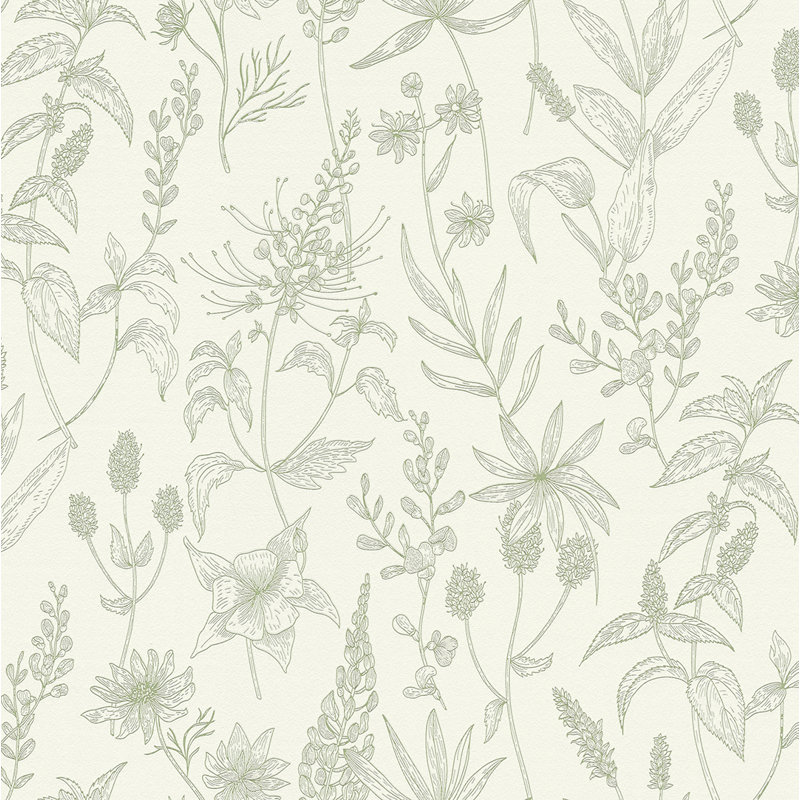 Floral Roll, Gray/Ivory