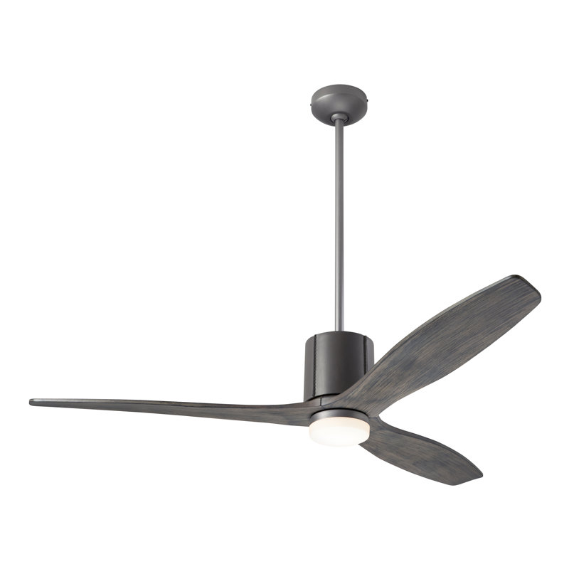 LeatherLuxe 54'' Ceiling Fan with LED Lights, Graphite/Gray, Wall/Remote Combo Controls, Graywash