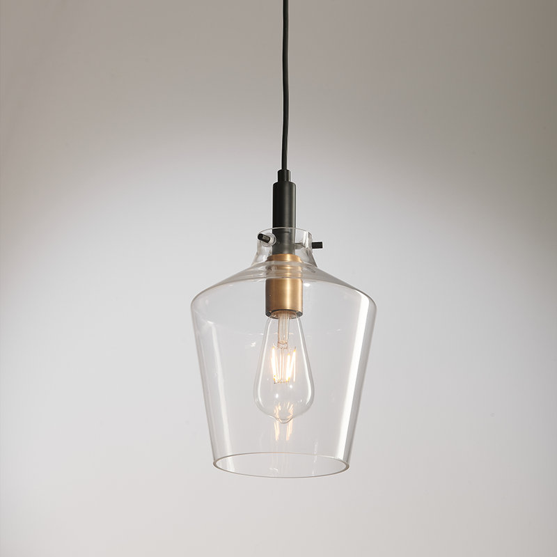 Trombly 1 - Light Single Pendant with Inverted Brandy Glass Shade, Clear