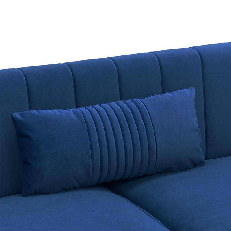 87.6'' Upholstered Sofa, Navy