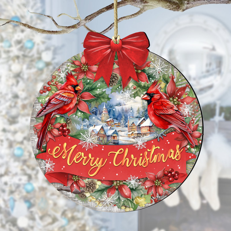 Ornement en bois «Merry Christmas»