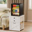Mini-support de réfrigérateur avec panier de tiroir de rangement, mini-chariot mobile de 22 po avec tablette et armoire roulante, capacité de table de 220 lb pour le dortoir, appartement, bureau, chambre à coucher, blanc
