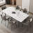 Lacoya 63" Modern Sintered Stone Dining Table with Black Metal Legs for 4-6 People