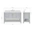 Meuble-lavabo simple avec plateau ARIEL Magnolia 54-2048324557