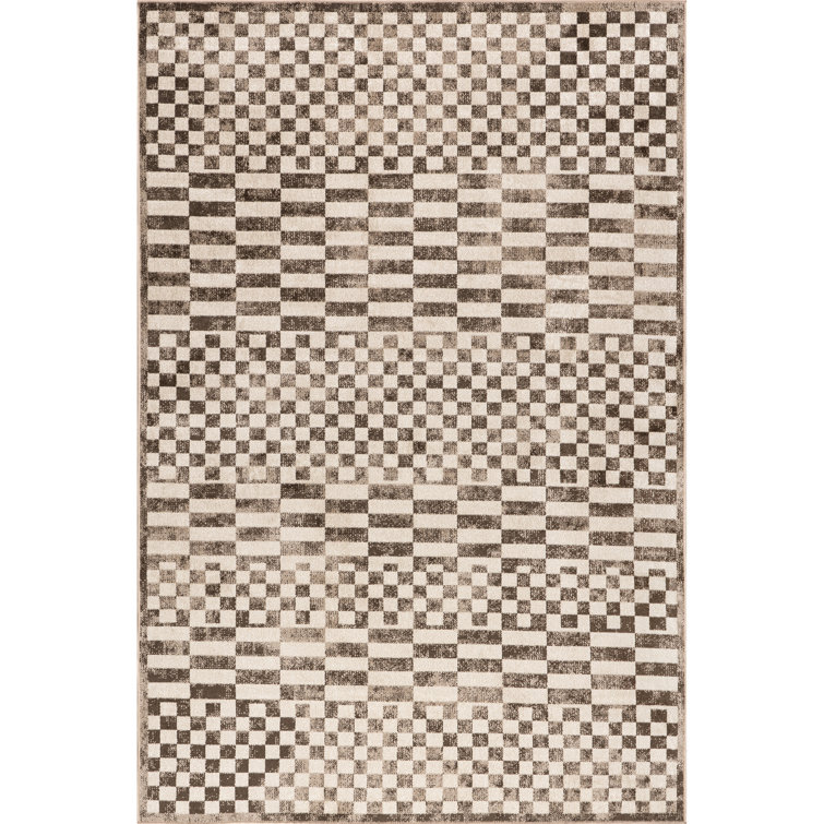 Nikita SpinClean Faded Geometric Machine Washable Area Rug