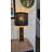 Set of 2, 27.75" Modern Table Lamps Included 1pcs Watt Metre Power Metre Plug with Energy Usage Monitor with 8 Display Modes and Overload Protection, Lamp with Leopard Glass Nightlight, USB A+C