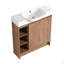 Meuble-lavabo autoportant de 30 po avec lavabo en céramique blanche et porte à fermeture en douceur, contreplaqué, emballage KD-131993108