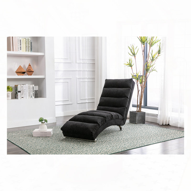 Chaise longue rembourrée Laquasia, Polyester noir