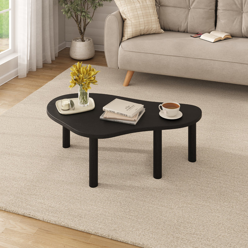 Wood Coffee Table Doncella | Latitude Run®, Black