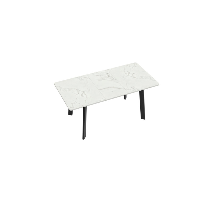 47.1"-63.1" Extendable Dining Table For 4-8 People,Faux Marble MDF Kitchen Table 