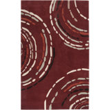 Tapis grenat / noir touffeté à la main Kaymoni