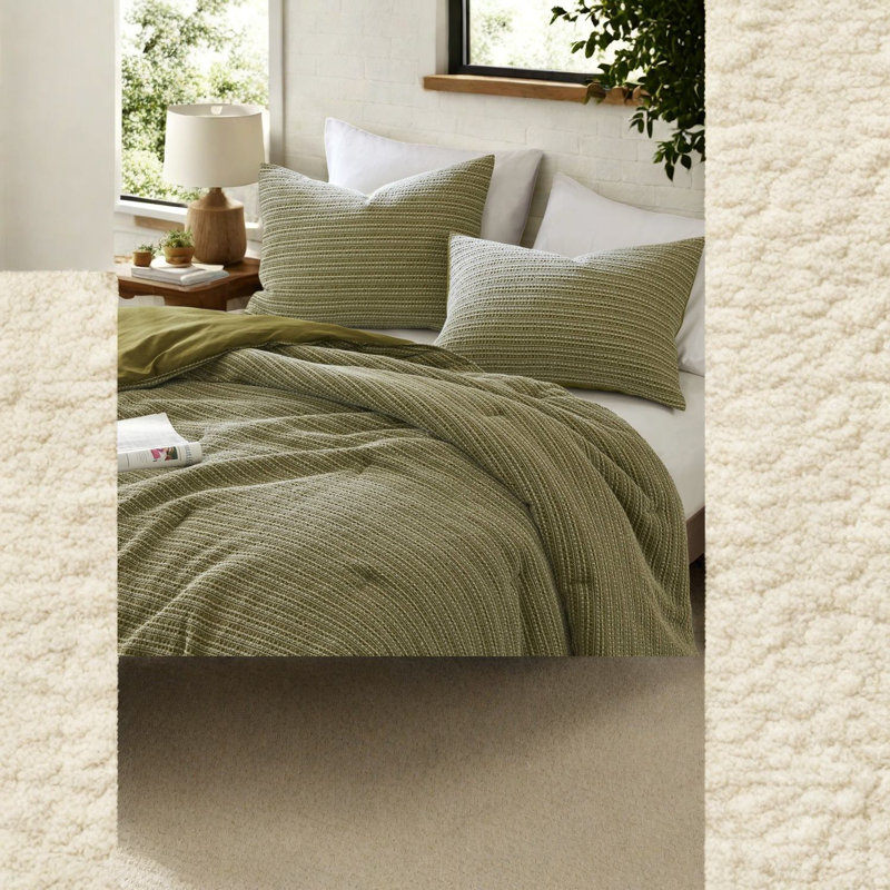 Ensembles de literie texturés gaufrés surdimensionnés, coton luxueux pour le confort de la maison