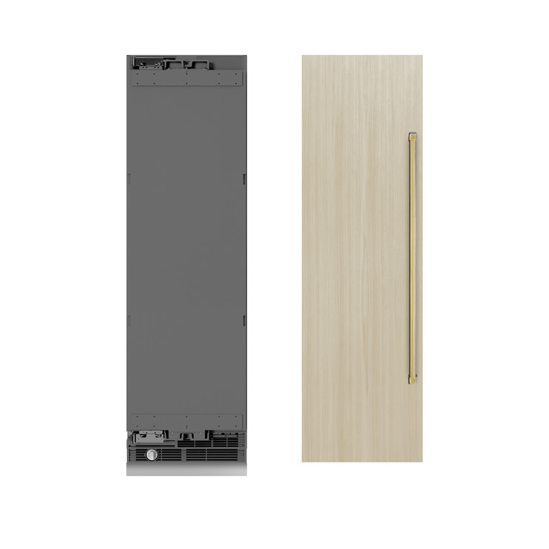 ZLINE Autograph 24 in. Panel Ready Column Freezer with Gray Interior, Polished Gold
