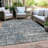 Machine Washable Indoor/Outdoor Xhevrie Denim Rug-474386087