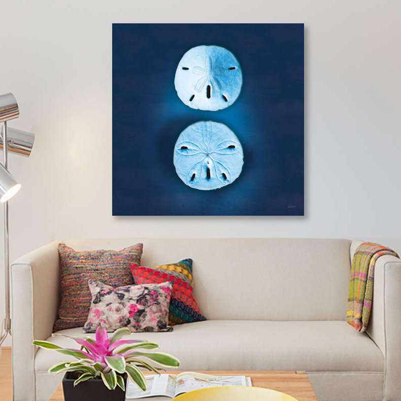 « cyanotype sea iv », reproduction d’impression sur toile, H 26 po x l 26 po x P 1,5 po
