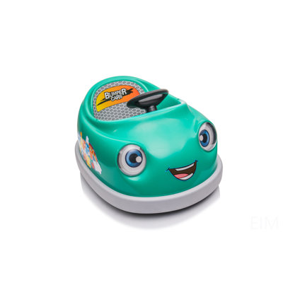 Bumper Car For Kids, 12V Dual Drive 1-6 Years Old Children's Electric Car With Pushrod Dinner Plate USB BT Music Rocking Horse Mode Anti-Collision Bumper Ride On Car