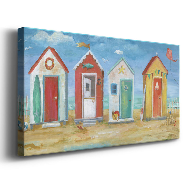 " Bright Beach Huts ", 16" H x 8" W x 1" D