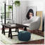 Pouf rond en velours bleu sarcelle Renee-1124313366