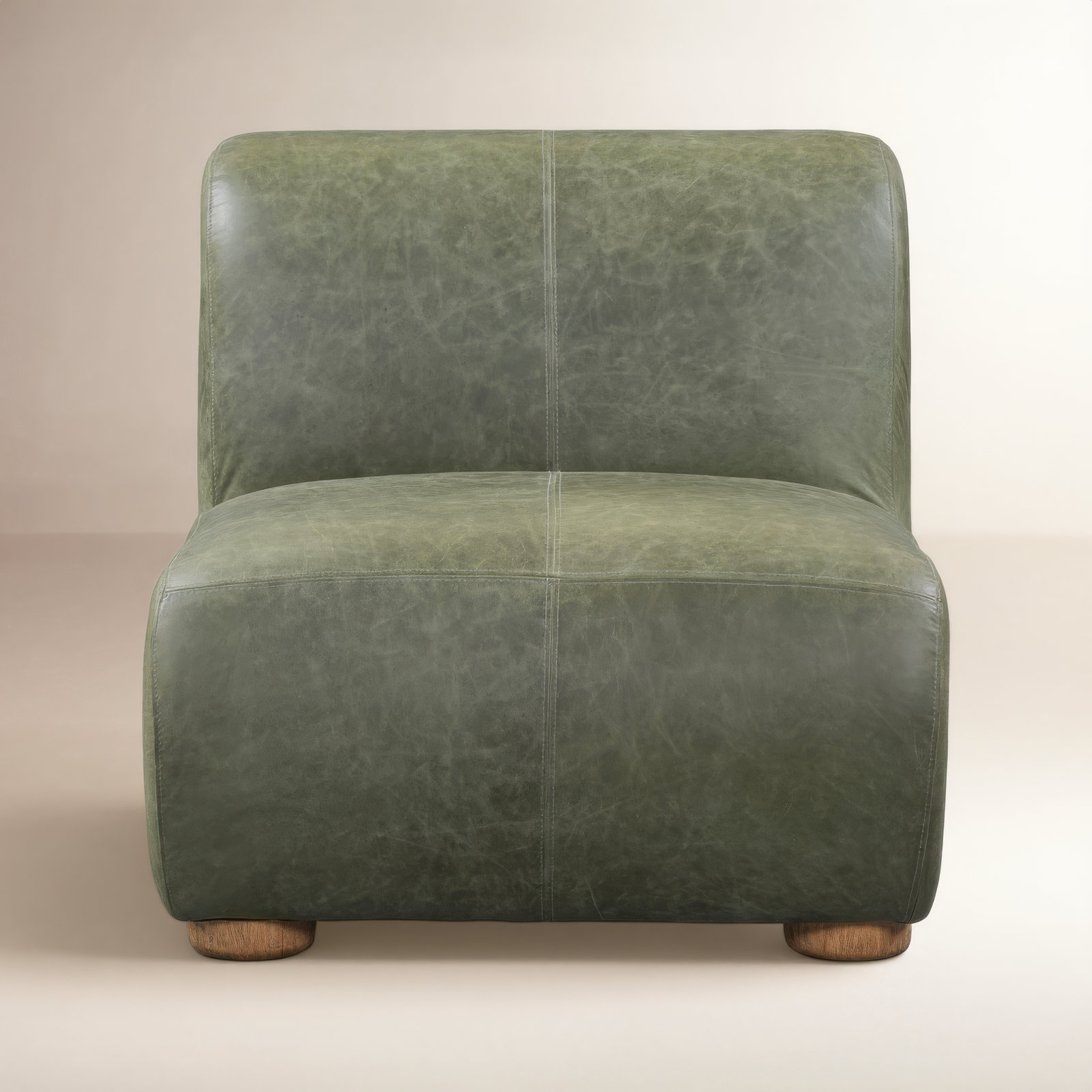Arcadia Leather Accent Chair Autumn Brown, Green Genuine Leather