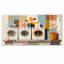 Orange Laundry Lines I - Ensemble d'art mural sur toile Laundry-541669202