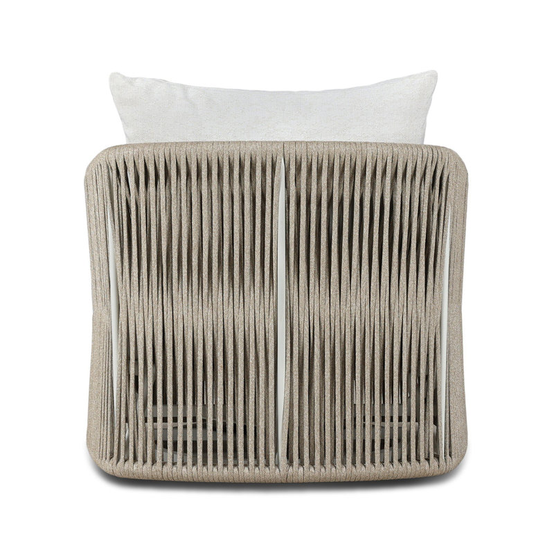 Porto Outdoor Swivel Lounge Chair, Ivory Rope, Alessi Linen