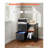 Black Mobile Metal File Cabinet With 3 Fabric Drawers And 2 Open Shelves-1323892225