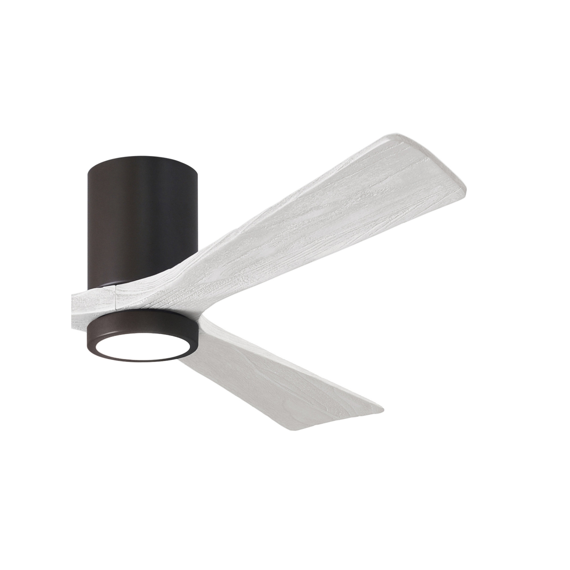 Olivier 3 Blade Ceiling Fan with LED Light Kit, Textured Bronze, 60", Matte White