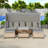 4 Pieces Uv-proof Resin Wicker Patio Sofa Set Included A 4-seat Sofa, 2 Ottomans, A Lifting Table, Retractable Canopy, Cushions And Adjustable Backrest-1646938896