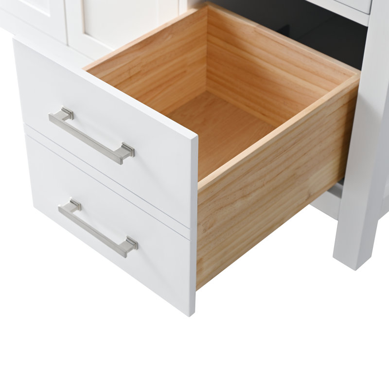 Trevor 60" W Single Vanity, White/Brushed Nickel