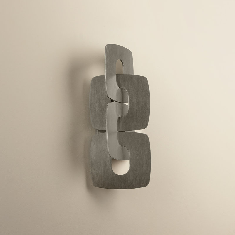 Trentino Wall Sconce in Stria Leaf, Silver