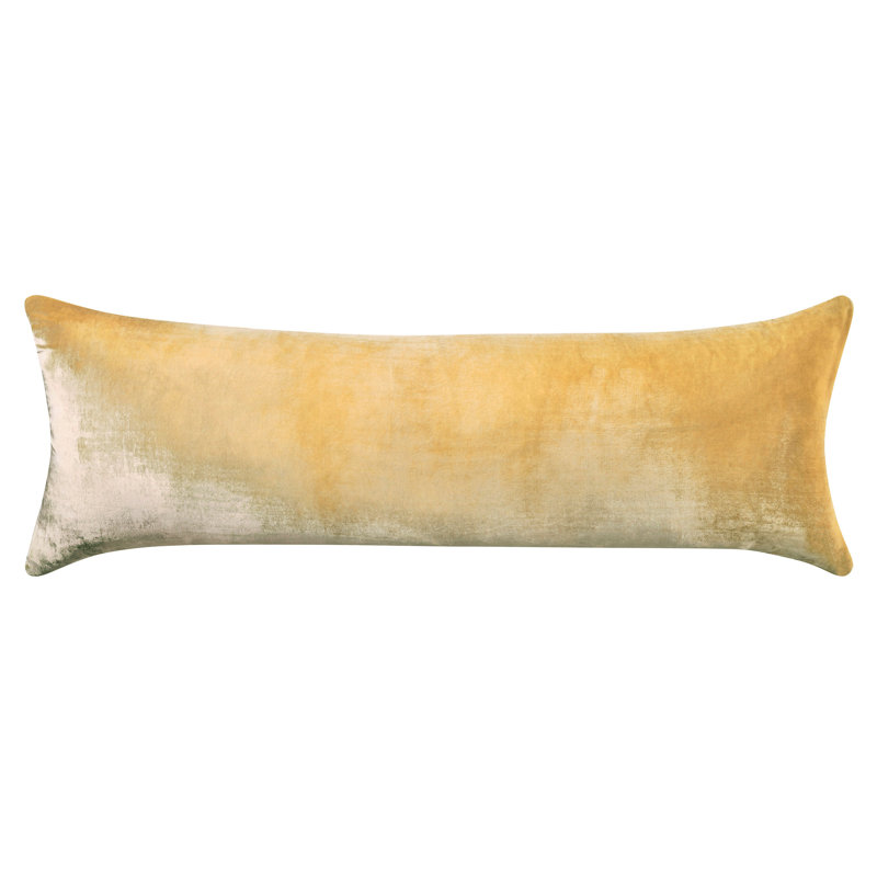 Square Velvet Pillow Cover & Insert, Rectangle 14"H x 40"W, Butter