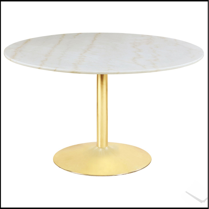 Table de salle à manger en marbre et laiton Raleigh