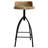 Industrial  Adjustable Swivel Bar Stool With Backrest