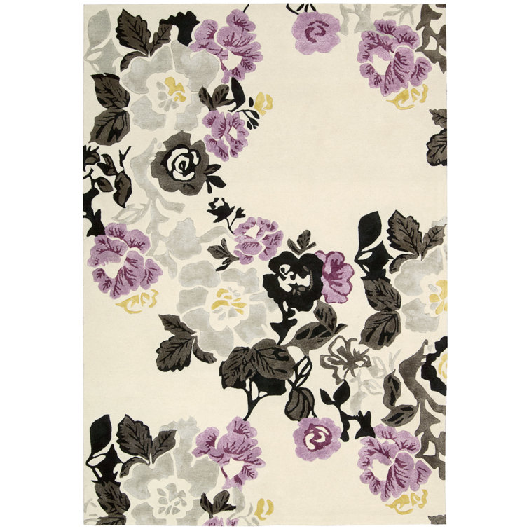 Tapis beige/mauve/gris touffeté à la main Robbin