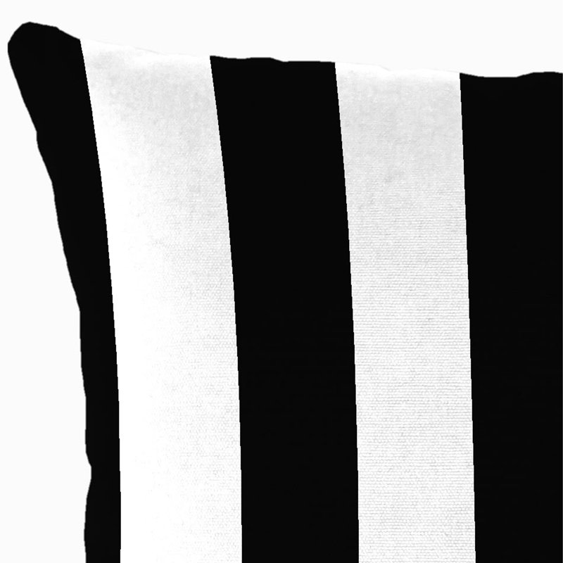 Ensemble de 2 coussins décoratifs d'extérieur 18 po x 18 po, Rayures noires