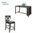 5 Pieces Counter Height Rustic Farmhouse Dining Room Wooden Bar Table Set With 4 Chairs-159265411