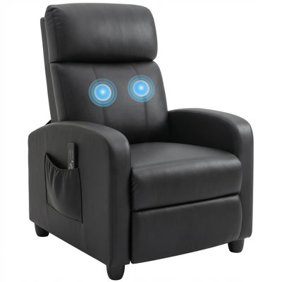 Ansley Recliner Sofa Chair PU Leather Massage Armcair w/ Remote Control