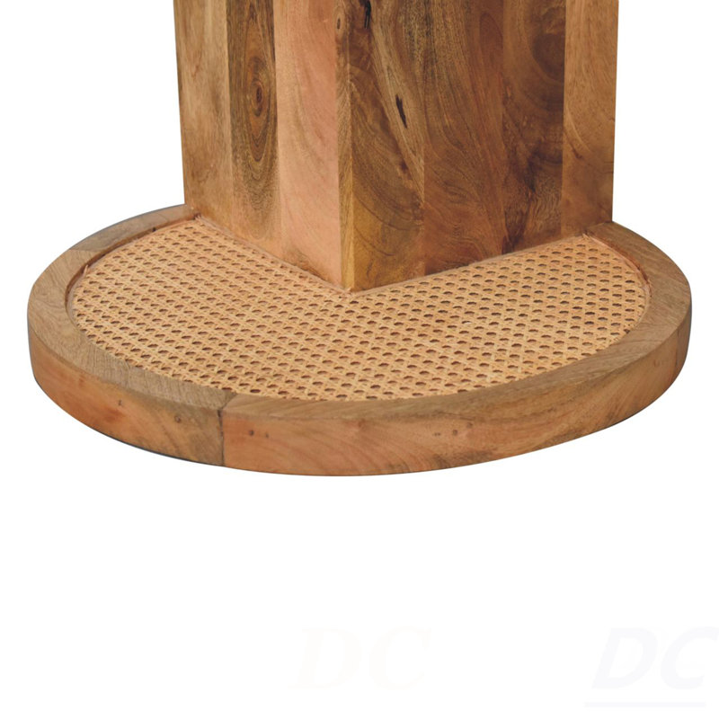 Solid Wood Close-Knit Corner End Table, Light Brown, Table