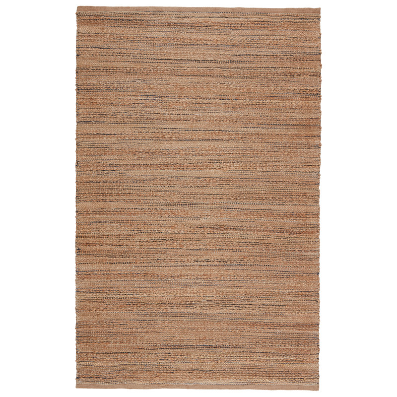 Tapis brun clair fait à la main Caroline, Rectangle de 10 pi x 14 pi
