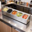 Support à condiments en acier inoxydable à 5 plateaux avec station de préparation de comptoir 33,86 po avec couvercle pour buffet de cuisine-133263226