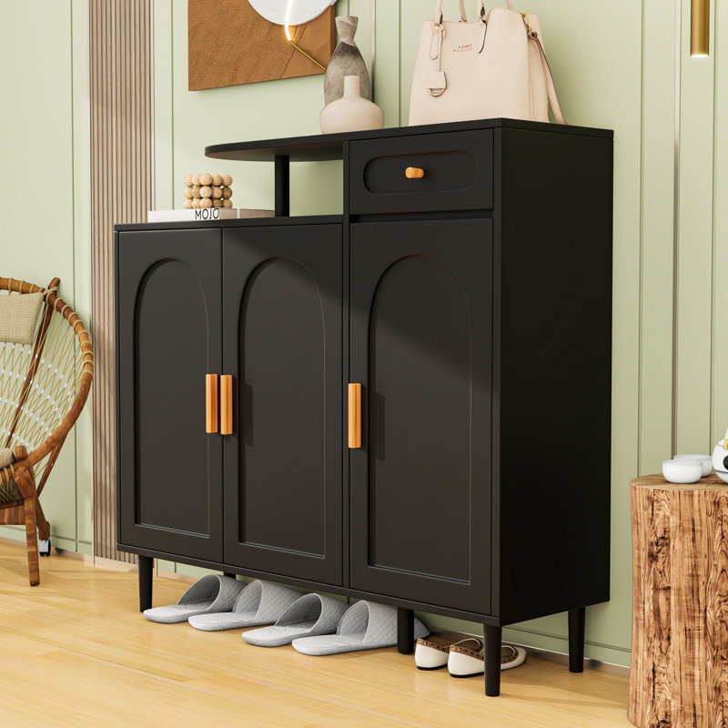 Armoire à chaussures élégante avec portes arquées et tiroir ON-TREND