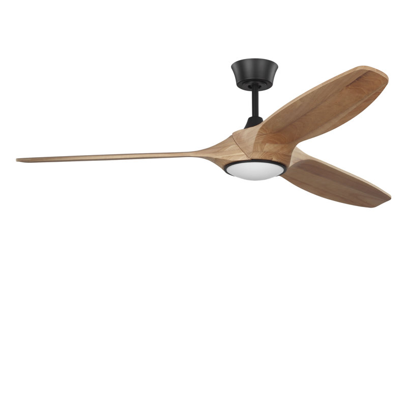 Selen Smart LED Ceiling Fan, Natural Honey, Midnight Black, 60" Wide
