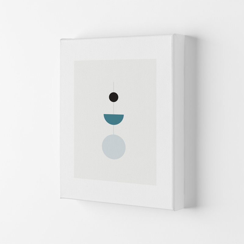 Mita Teal Abstract N9 by Pixy Paper - Print, 84cm H x 59.4cm W x 4cm D, Wrapped Canvas
